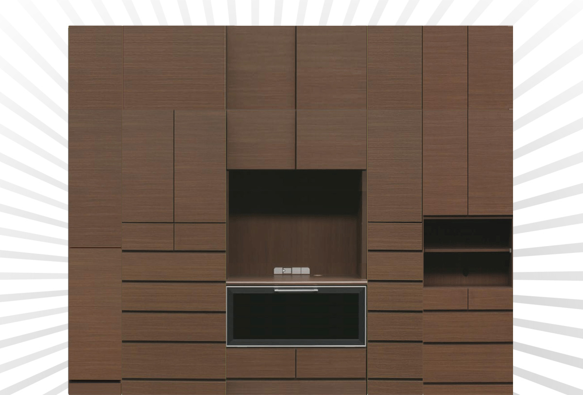 合体すれば、お部屋にぴったりの壁面収納が完成！